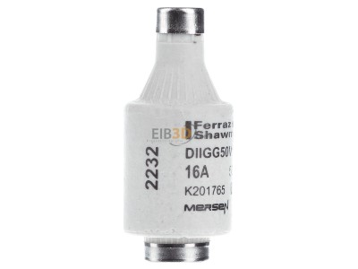 View on the left Mersen DIIGG50V16 Diazed fuse link DII 16A 
