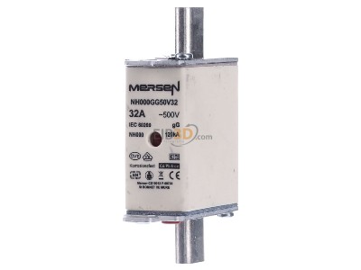 Front view Mersen NH000GG50V32 Low Voltage HRC fuse NH000 32A 
