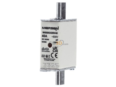 Frontansicht Mersen NH000GG50V40 NH-Sicherungseinsatz SF Gr.000 gG 40A/500VKM 