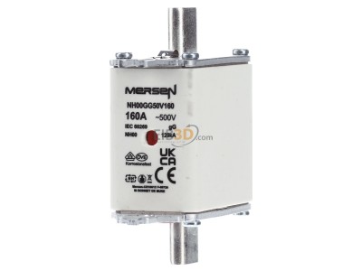 Frontansicht Mersen NH00GG50V160 NH-Sicherungseinsatz SF Gr.00 gG 160A/500VKM 