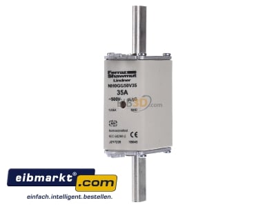 Frontansicht Mersen 1B045. NH-ZERO-Sicherungseinsatz Gr.0, 35A AC500V 