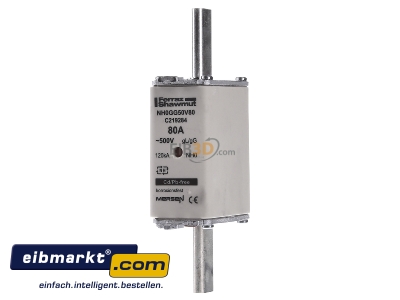 Frontansicht Mersen NH0GG50V80 NH-ZERO-Sicherungseinsatz Gr.0, 80A AC500V 