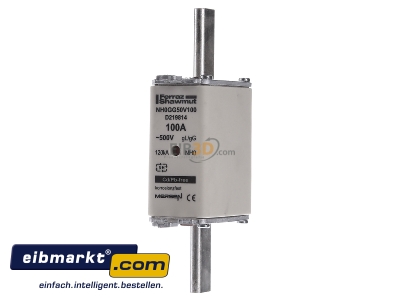 Frontansicht Mersen NH0GG50V100 NH-ZERO-Sicherungseinsatz Gr.0, 100A AC500V 