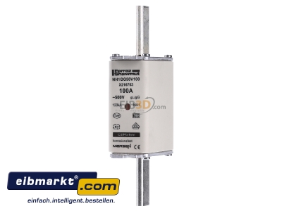Frontansicht Mersen NH1GG50V100 NH-ZERO-Sicherungseinsatz 100A,Gr.1,AC500V 