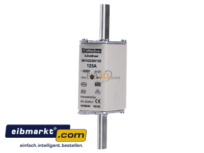 Frontansicht Mersen 1B165. NH-ZERO-Sicherungseinsatz 125A,Gr.1,AC500V 
