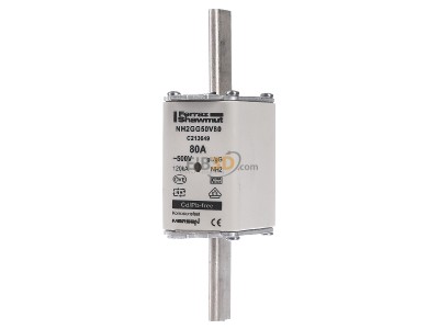 Frontansicht Mersen NH2GG50V80 NH-Sicherungseinsatz SF Gr.2 gG 80A/500V KM 