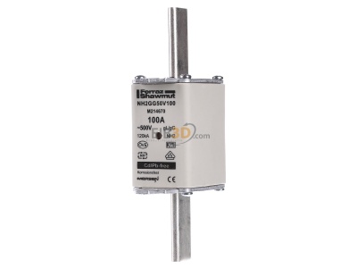 Frontansicht Mersen NH2GG50V100 NH-ZERO-Sicherungseinsatz Gr.2, 100A AC500V 
