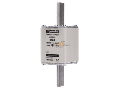 Frontansicht Mersen NH2GG50V300 NH-ZERO-Sicherungseinsatz 300A,Gr.2,AC500V 