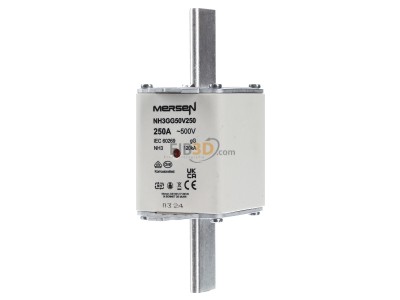 Frontansicht Mersen NH3GG50V250 NH-Sicherungseinsatz SF Gr.3 gG 250A/500V KM 