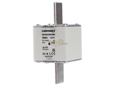 Frontansicht Mersen NH3GG50V500 NH-Sicherungseinsatz SF Gr.3 gG 500A/500V KM 