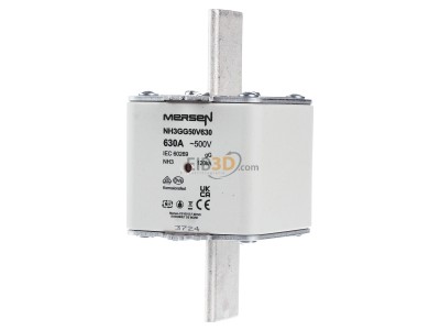 Frontansicht Mersen NH3GG50V630 NH-Sicherungseinsatz SF Gr.3 gG 630A/500V KM 