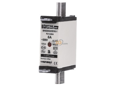 Frontansicht Mersen NH000GG50V6-1 NH-ZERO-Sicherungseinsatz Gr.000, 6A AC500V 