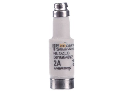 Front view Mersen D01GG40V2 Neozed fuse link D01 2A 
