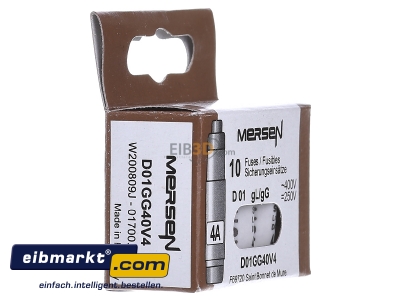 View on the left Mersen D01GG40V4 Neozed fuse link D01 4A - 
