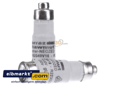 Front view Mersen 1700.016 Neozed fuse link D01 16A
