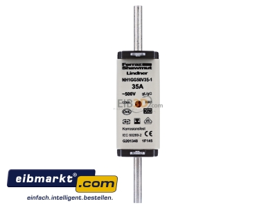 Frontansicht Mersen 1F145. NH-ZERO-Sicherungseinsatz Gr.1, 35A AC500V 
