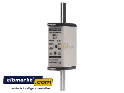 Frontansicht Mersen NH1GG50V63-1 NH-ZERO-Sicherungseinsatz Gr.1, 63A AC500V 