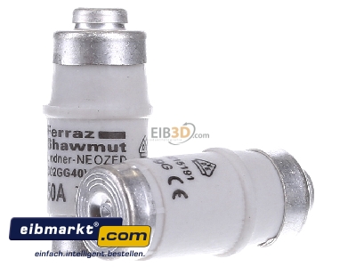Front view Mersen 1701.05 Neozed fuse link D02 50A
