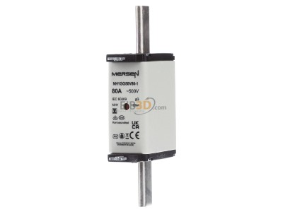 Frontansicht Mersen NH1GG50V80-1 NH-Sicherungseinsatz SG Gr.1 gG 80A/500V KM 