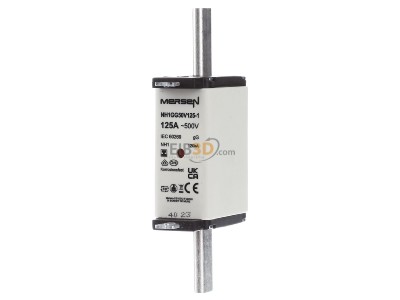 Frontansicht Mersen NH1GG50V125-1 NH-Sicherungseinsatz SG Gr.1 gG 125A/500V KM 