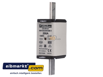 Frontansicht Mersen 1F171. NH-ZERO-Sicherungseinsatz Gr.1, 200A AC500V 