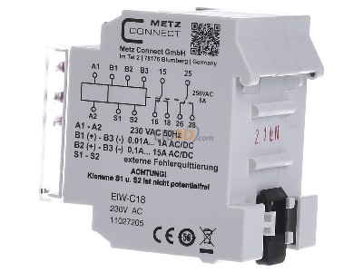 View on the right Metz 110 272 05 Current monitoring relay 0,01...15A 
