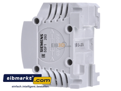 Ansicht rechts Siemens Indus.Sector 5SF1260 Diazed-Sicherungssockel 1pol.DIII 63A E33 RR 