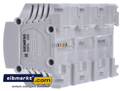 View on the right Siemens Indus.Sector 5SF5268 Diazed fuse base 3xDIII 63A 
