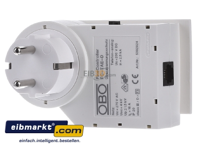 Back view OBO Bettermann FC-TAE-D Surge protection combined applications
