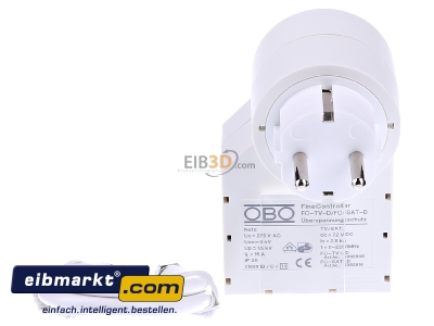 Back view OBO Bettermann FC-SAT-D Surge protection combined applications
