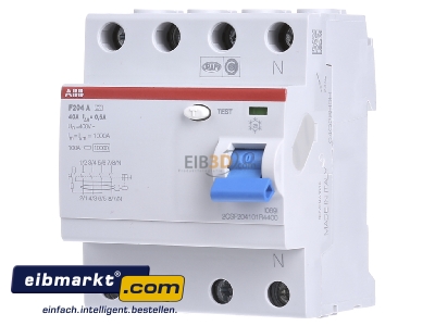 Front view ABB Stotz S&J F 204A-40/0,5 Residual current breaker 4-p 40/0,5A - 
