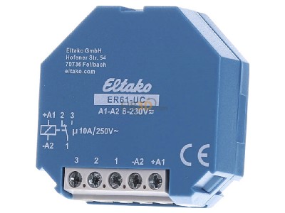 Front view Eltako ER61-UC Installation relay 8...230VAC/DC 
