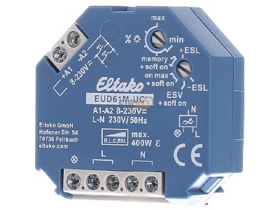 Front view Eltako EUD61M-UC Dimmer flush mounted 
