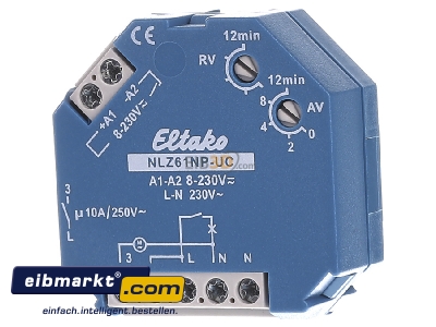Front view Eltako NLZ61NP-UC Time relay 8...230VAC/DC - 
