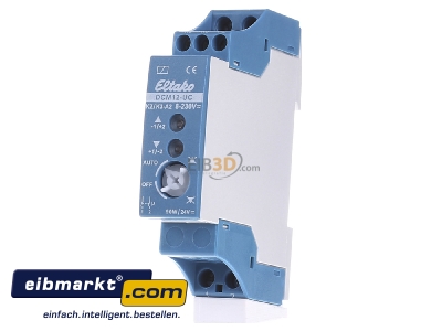 Front view Eltako DCM12-UC Contactor relay 24VDC 0NC/ 2 NO
