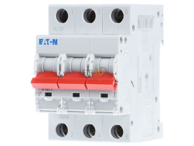 Front view Eaton PXL-B10/3 Miniature circuit breaker 3-p B10A 
