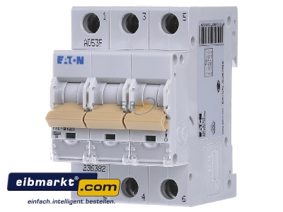 Front view Eaton (Installation) PXL-B13/3 Miniature circuit breaker 3-p B13A - 
