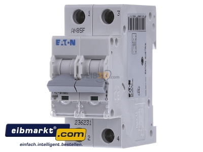 Front view Eaton (Installation) PXL-B16/2 Miniature circuit breaker 2-p B16A
