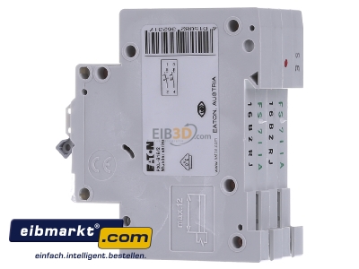 View on the right Eaton (Installation) PXL-B16/2 Miniature circuit breaker 2-p B16A
