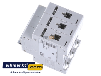 View top right Eaton (Installation) PXL-B16/3 Miniature circuit breaker 3-p B16A 
