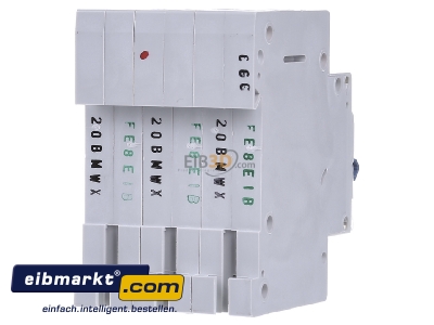 Back view Eaton (Installation) PXL-B20/3 Miniature circuit breaker 3-p B20A - 
