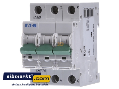 Front view Eaton (Installation) PXL-B6/3 Miniature circuit breaker 3-p B6A 
