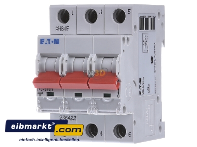 Front view Eaton (Installation) PXL-C10/3 Miniature circuit breaker 3-p C10A
