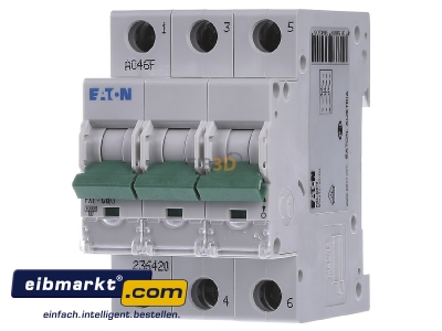 Front view Eaton (Installation) PXL-C6/3 Miniature circuit breaker 3-p C6A
