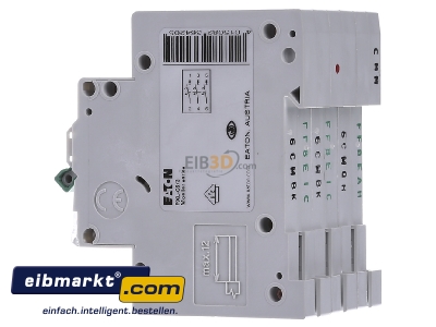 View on the right Eaton (Installation) PXL-C6/3 Miniature circuit breaker 3-p C6A
