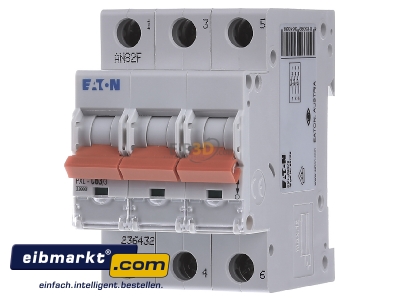 Front view Eaton (Installation) PXL-C63/3 Miniature circuit breaker 3-p C63A
