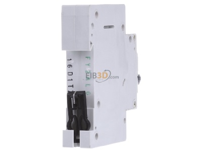 Ansicht hinten Eaton PXL-D16/1 LS-Schalter m.Beschrift. D 16A, 1p 