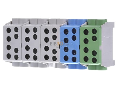 Front view Hager KH45A Power distribution block (rail mount) 
