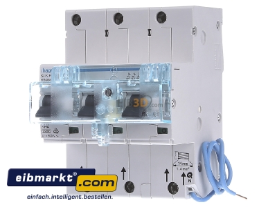 Front view Hager HTN335E Selective mains circuit breaker 3-p 35A

