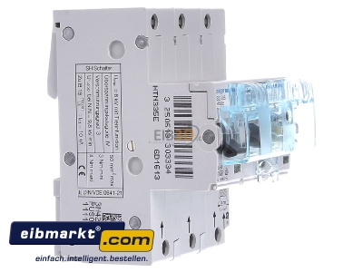 View on the left Hager HTN335E Selective mains circuit breaker 3-p 35A
